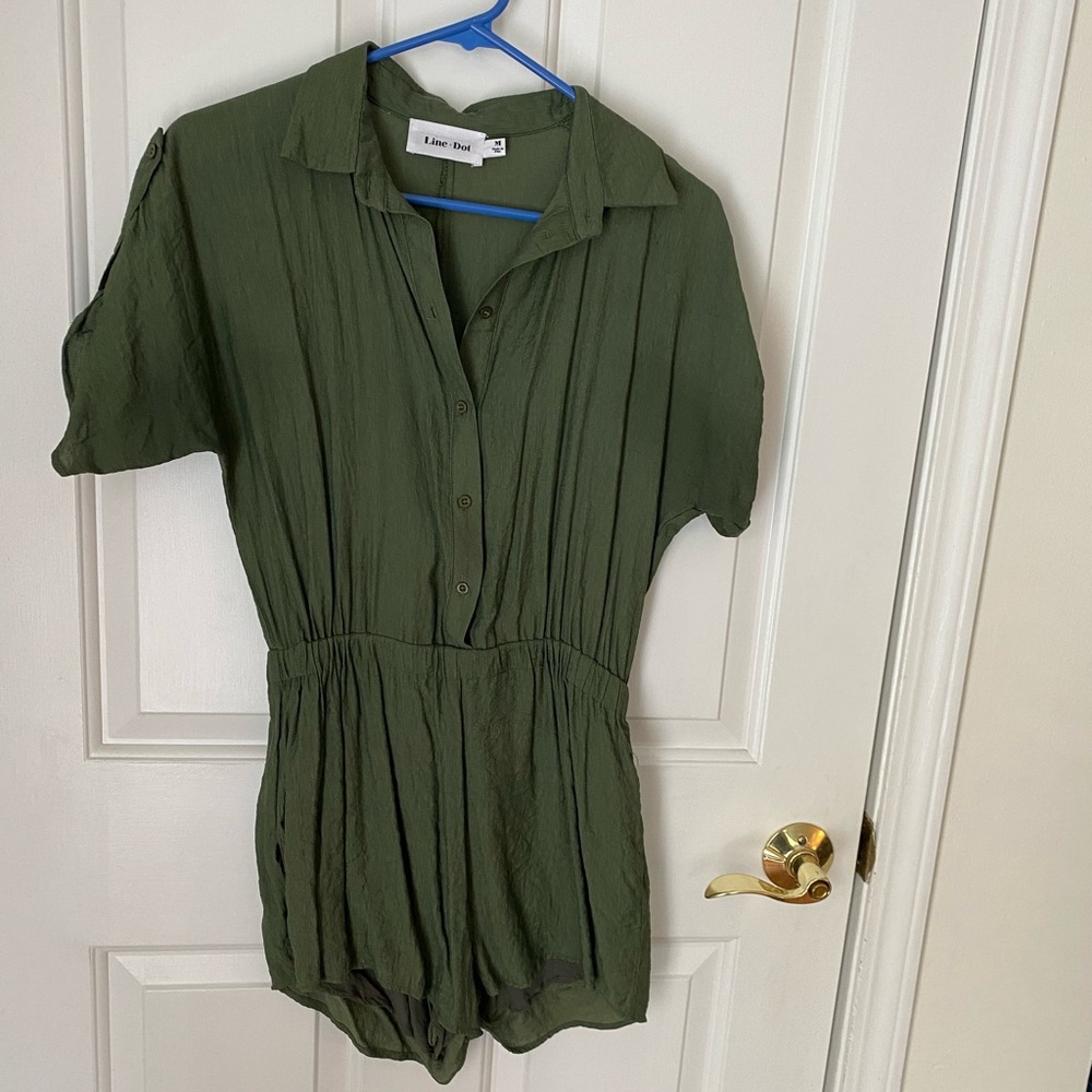 Army green romper